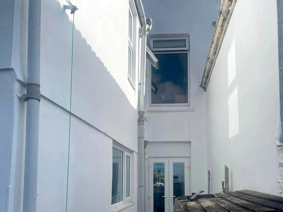 House painting in Newton by Daffodil Decor, white painted house exterior near Mumbles