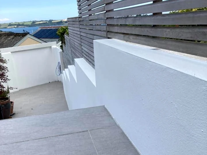 House painting in West Cross by Daffodil Decor, white painted house with conservatory