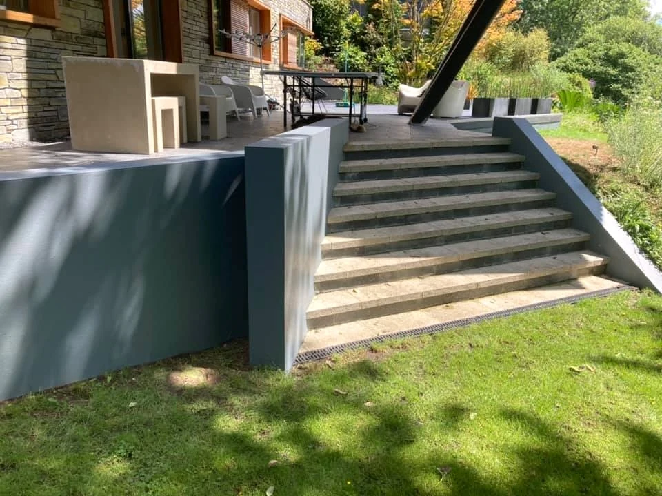 White painted terraced house exterior in Neath by Daffodil Decor